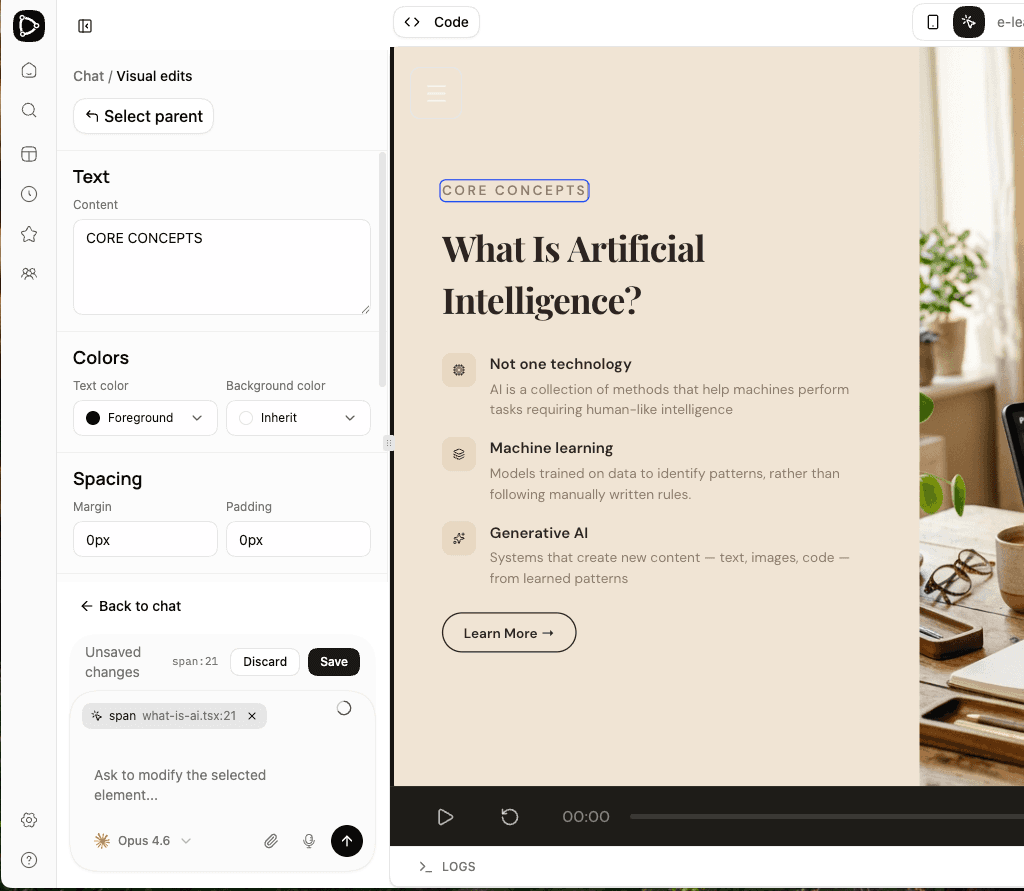 Manual edit mode — direct editing with Save button